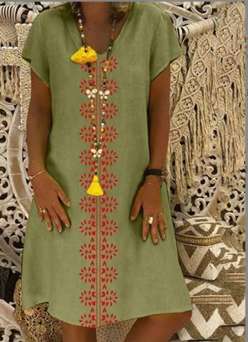 Bawełniana sukienka z dekoltem w szpic