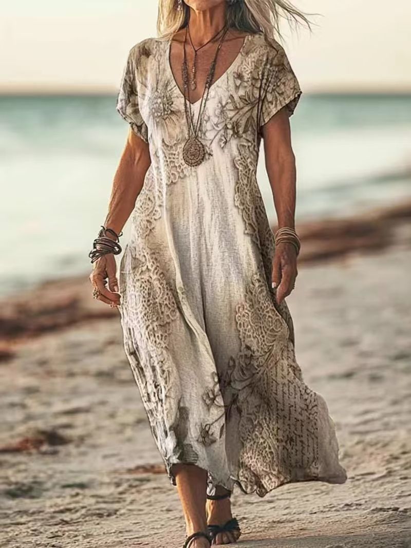 Vintage Kwiatowa Sukienka