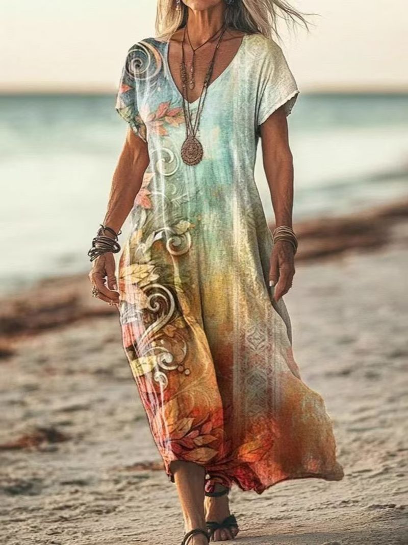 Vintage Kwiatowa Sukienka