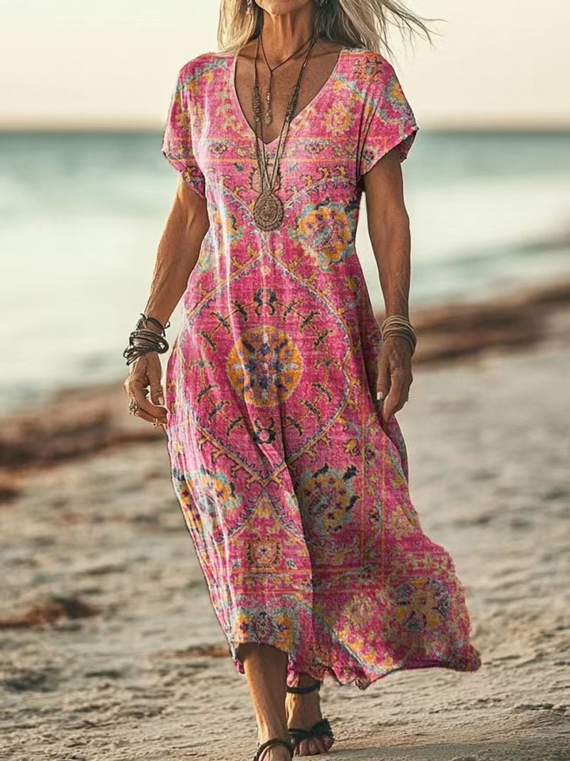 Vintage Kwiatowa Sukienka