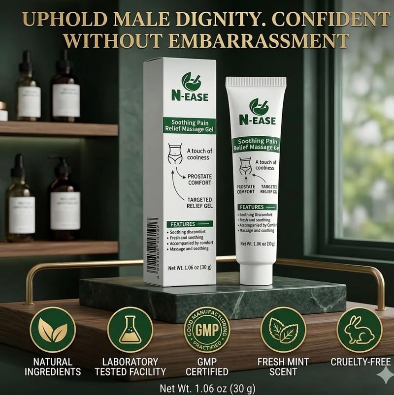 N-EASE Men Prostate Soothing Massage Gel, Natural Intimate Care Gel for Men