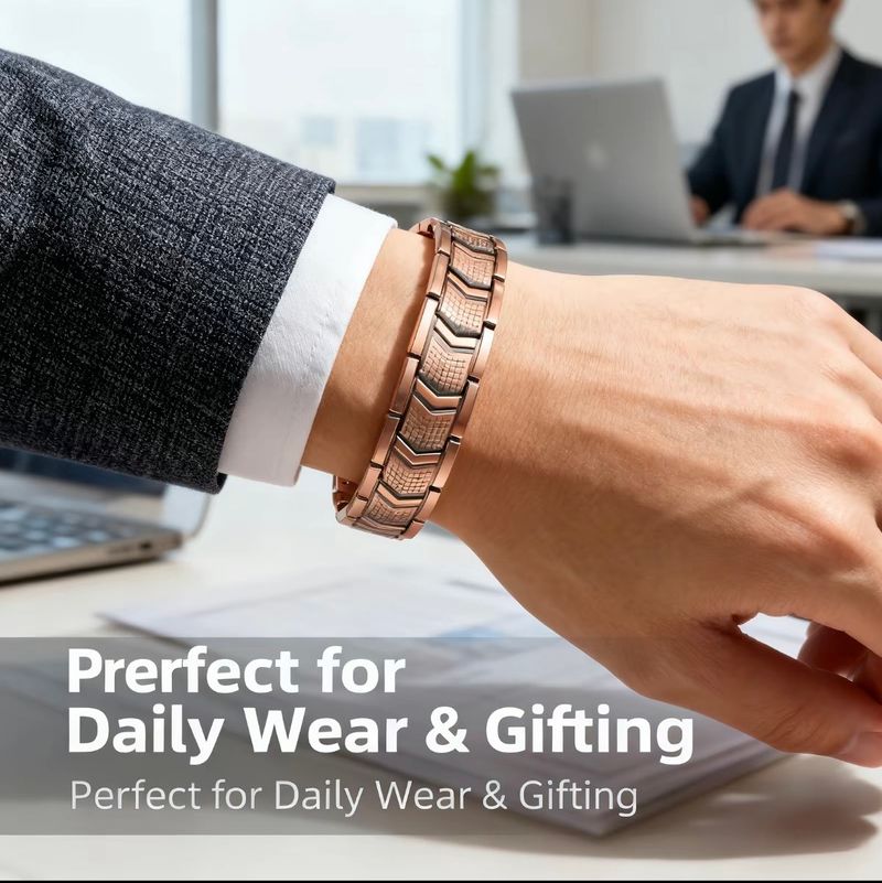 Men's Copper Bracelet with 3X Strength, Premium Copper Jewelry