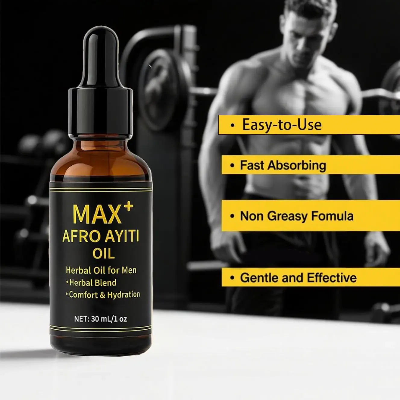 Max+ Afro Ayiti Oil for Men | Natural Herbal Oil, Help Strong Erection, Improve Stamina, Boost Male Libido, Enhance Performance