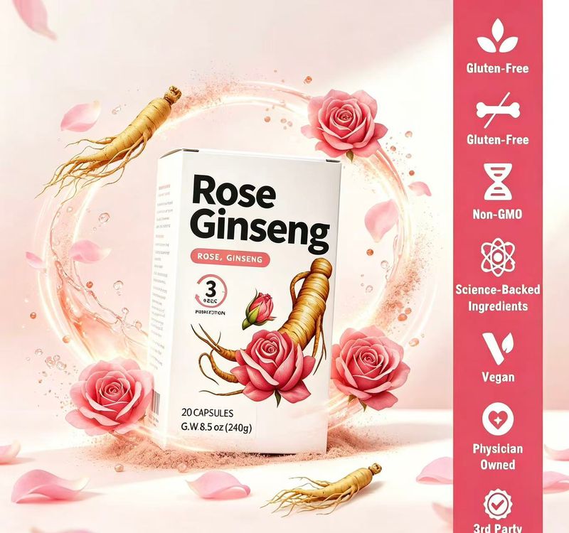 Rose Ginseng Freeze‑Dried Herbal Tea | Natural Beauty & Calm Energy Drink For Women