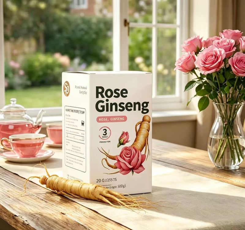 Rose Ginseng Freeze‑Dried Herbal Tea | Natural Beauty & Calm Energy Drink For Women