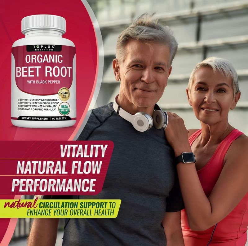 Toplux Organic Beet Root Tablets 2040mg Nitric Oxide Booster