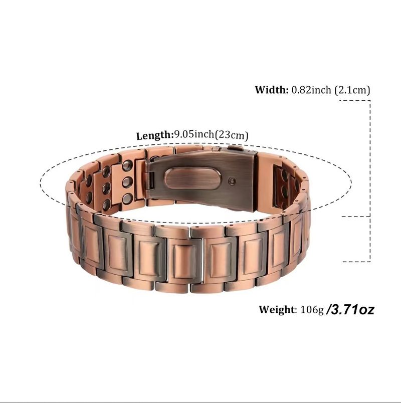 Men's Copper Bracelet with 3X Strength, Premium Copper Jewelry