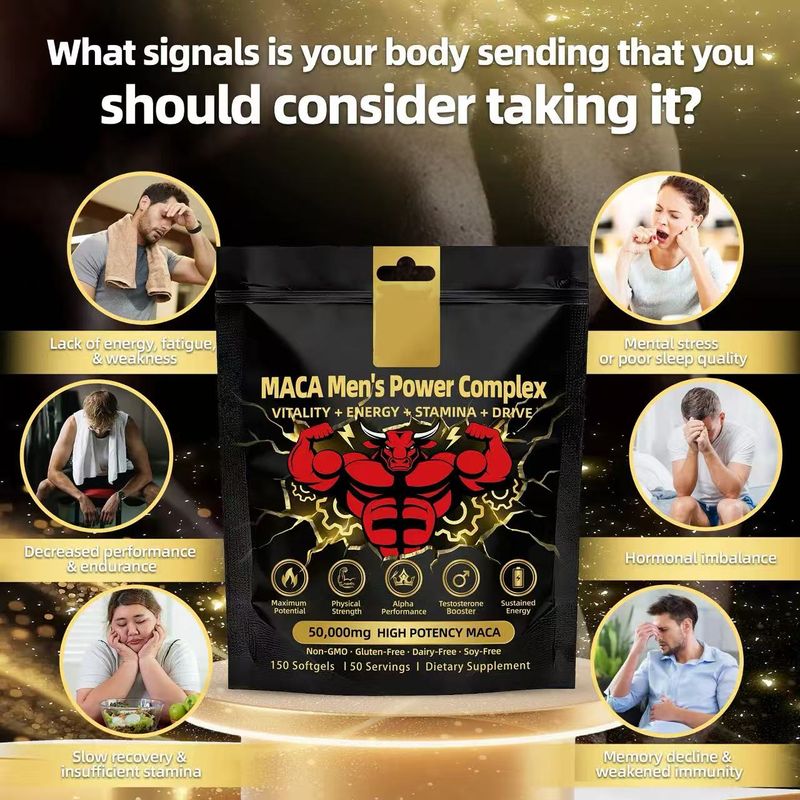 Maca Men's Power Complex Softgels | Shilajit, Ashwagandha & Ginseng