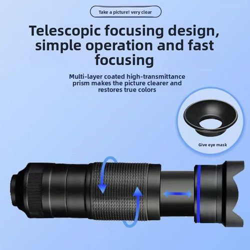 36X HD Telephoto Phone Camera Lens Kit, Universal Zoom Telephoto Cell Phone Lens with Mini Tripod, Phone Clip for iPhone Samsung