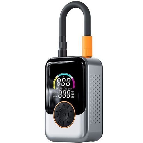 Portable Car Air Pump Upgraded Color Screen 3-in-1 Tire Inflator with LED Light Power Bank Auto Stop Function