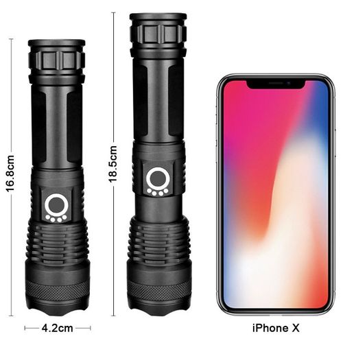 P50 High-Powered Flashlight USB Rechargeable Telescopic Zoom Ultra-Bright Long-Range Aluminum Alloy Patrol Light