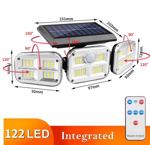 Rotatable Waterproof Solar-Powered Motion Sensor Wall Light