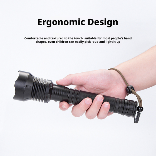 P50 High-Powered Flashlight USB Rechargeable Telescopic Zoom Ultra-Bright Long-Range Aluminum Alloy Patrol Light