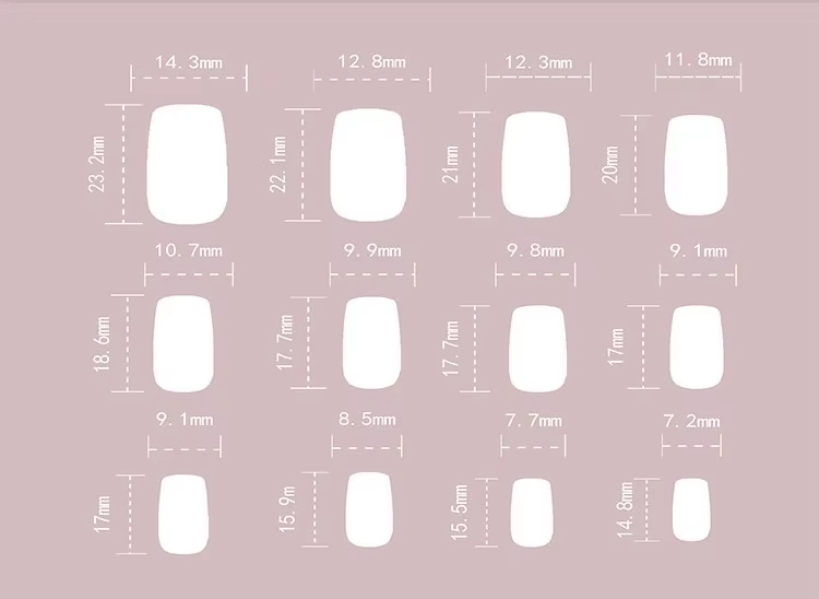 Press-On Nails Size Chart