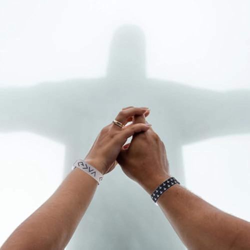 NFC Wristband - Bible verse and polyester braided wristband, suitable for various activities.