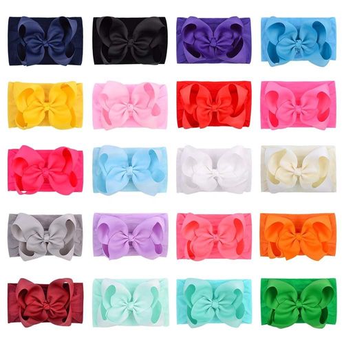 Make Your Princess Shine! ✨ 24 Pcs Baby Nylon Headbands Set - Super Soft & Stretchy Hair Bows for Newborns and Toddlers