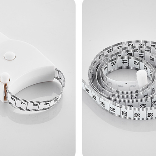 Auto-Retractable Body Measuring Tape, 60 Inch 3D Measurement Tool for Waist Hip Bust Arms in White