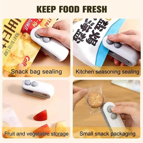 Portable Mini Bag Sealer Handheld USB Rechargeable Bag Sealing Machine 2 in 1 Food Plastic Bag Heat Sealer With Cutter