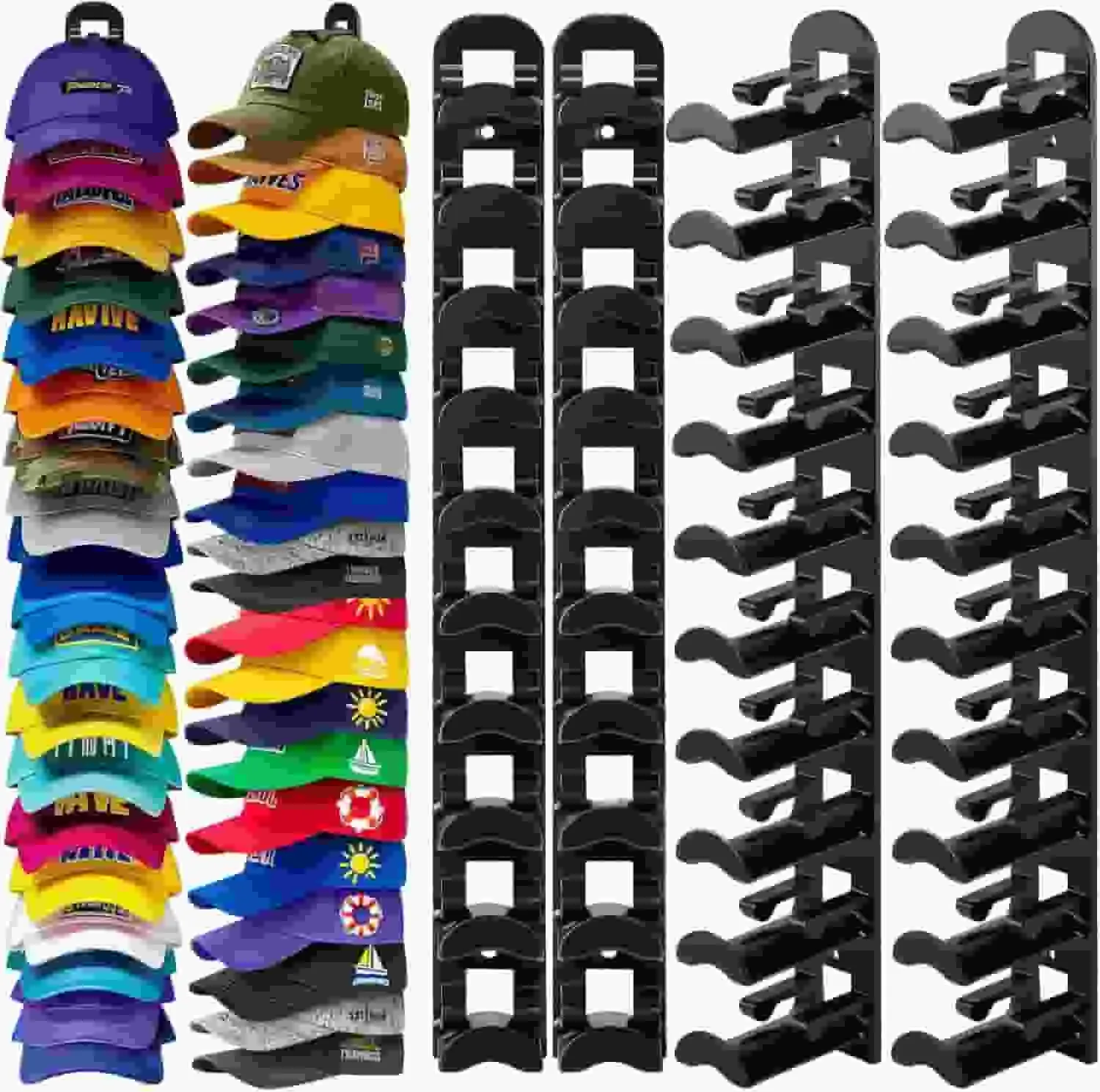 Wall-Mounted Baseball Cap Storage Rack & Hat Organizer