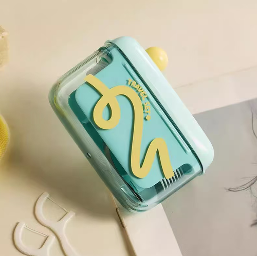（Contains 10 dental floss sticks ）New Home Floss Box Portable Automatic Pop up High End High Beauty Portable Mini Toothbridge Storage Box