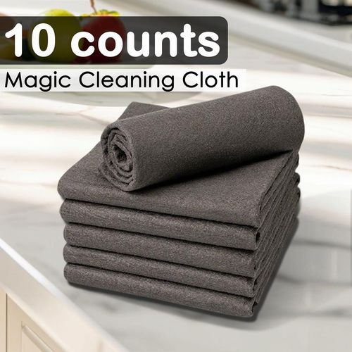 10 pcs Thickened Magic Cleaning Cloth, Microfiber Residue-Free, Reusable Magic Fiber Towels and Cloths, Glass Cleaning