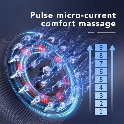 Wireless charging microcurrent vibration massager, electric gua sha device, meridian massage brush