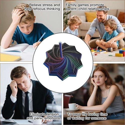 3D Printed Sensory Enhancement Fidget Spinner Star-Shaped Stress Relief Sensory Rotating Spiral Toy