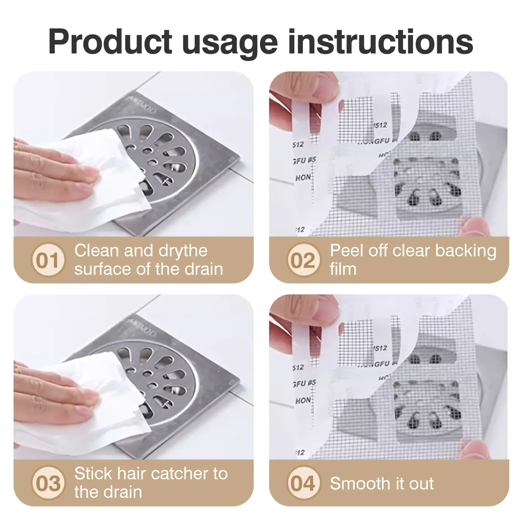 (20PCS  1SET ) Counts Shower Drain Hair Catcher, Disposable Hair Catcher for Bath Drain, Sticker Shower Floor Filter Cover, Sink and Tub Drain Screen