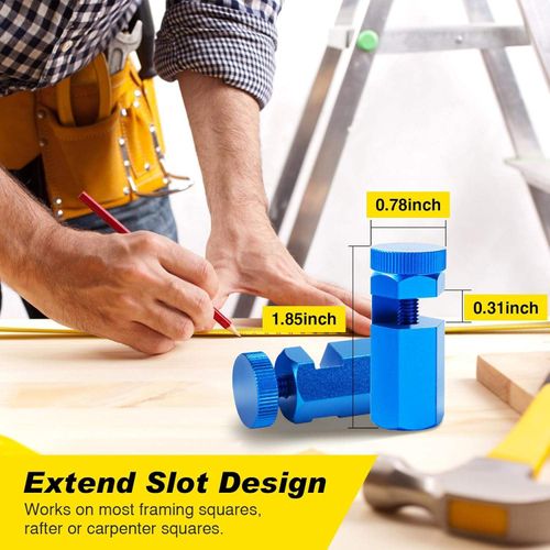 🛠️ Premium Metal Stair Stringer Gauges with Carabiner Holder - Precise Framing Square Knobs for Fast & Accurate Layouts