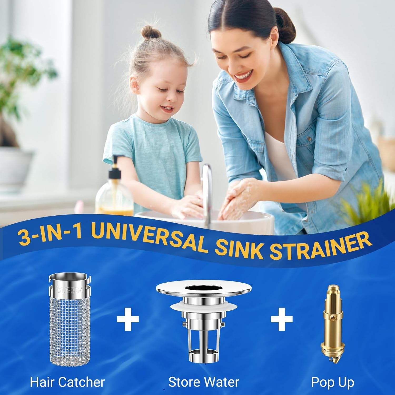 3-IN-1 Universal Sink Strainer