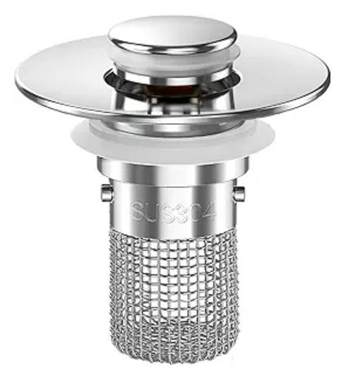 Stainless Steel Modern Anti-Odor Bathroom Sink Stopper with Bouncing Core & Brass Pop-Up Drain Plug for Bathtub Home Goods, universal bathtub drain stopper, bathroom sink strainer High Pressure Shower Handheld Shower Head
