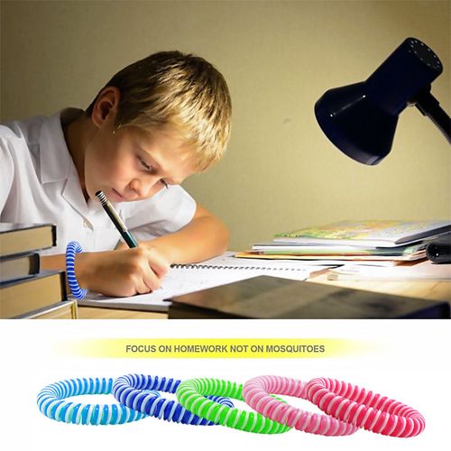 （9pcs 1set）New Retractable Flexible Spiral Coil Mosquito EVA Wristband Outdoor Indoor Control Wristbands Gifts