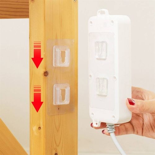 （10pcs 1set）Socket Fixer Organizer Self-adhesive Plug Bracket Household Wall-Mounted Sticker Punch-Free Plug Power Outlet Holder
