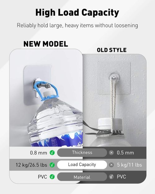 Acrylic photo wall hooks, stainless steel and ceramic self-adhesive smooth lightweight wall hooks, easy to install.
