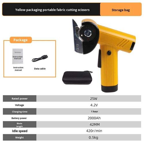 Cordless Handheld Lithium Battery USB Charging Electric Scissors for Cutting Fabric, Carpet, Leather, and Cardboard Cutting