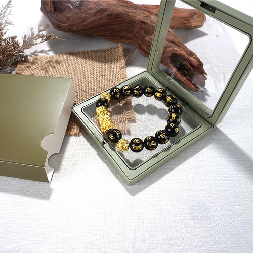 High-quality Feng Shui wealth-attracting sand gold Pixiu bracelet | Six-syllable mantra | Amulet for abundance and protection