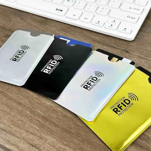 4PCS 1SET 8 Counts RFID Blocking Sleeves Set –  Protection for Credit & ID Cards, Slim & Lightweight Design