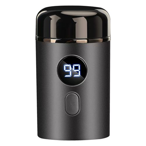 Mini electric shaver for men, portable for travel or use in a car. Rechargeable and fully washable.