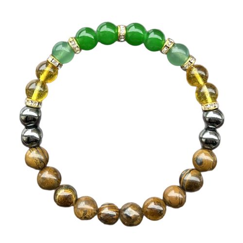 Money Bracelet with Black Onyx and Tiger's Eye - Luck Bracelet - Attract Wealth, Abundance and Prosperity
