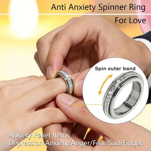Stylish black polished ring, set with cubic zirconia