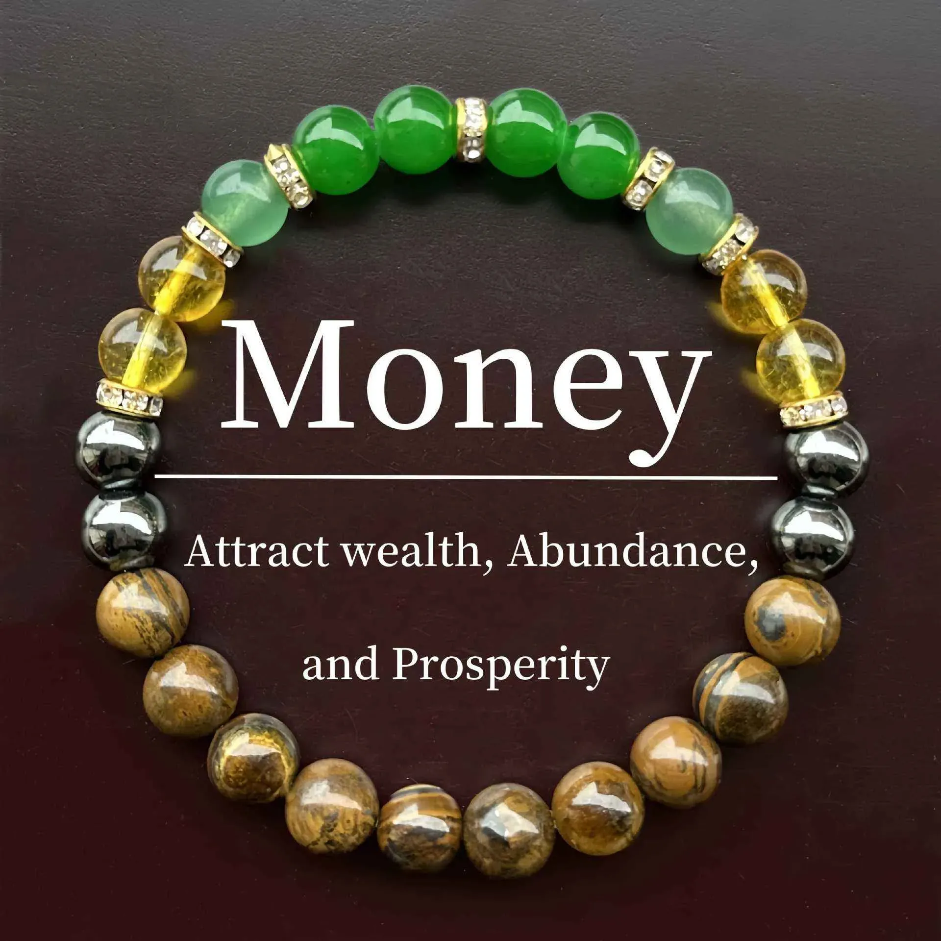 Money Bracelet with Black Onyx and Tiger's Eye - Luck Bracelet - Attract Wealth, Abundance and Prosperity
