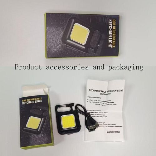 Outdoor Portable Mini Keychain Light, COB Emergency Lamp, Multifunctional Pocket Light, LED Flashlight Rechargeable, 3 Gear Adjustable Keychain Light for Outdoor Camping Hiking