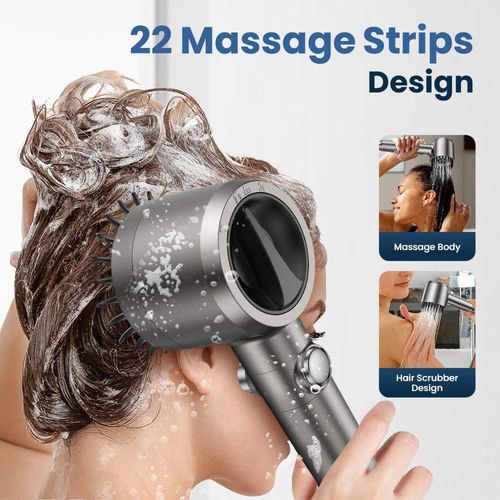 Handheld Filter Booster Shower Head, 4 Spray Modes, Hard Water Powerful Cleaning, Bathroom Shower Set