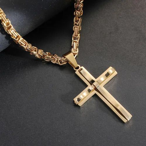 Hip Hop Christian Cross Stainless Steel Men's Pendant Necklace