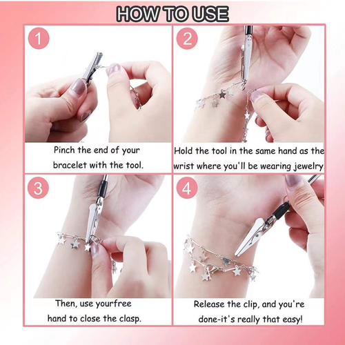 Jewelry clasp accessory tool: Stainless steel hook bar. Easy-to-use design, suitable for bracelet and necklace clasps.