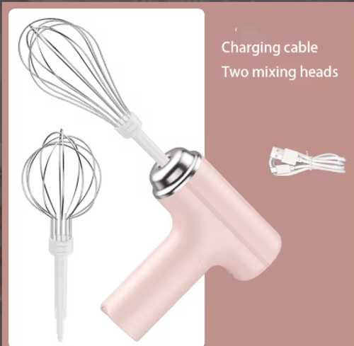 Rechargeable 3-speed hand mixer - Multi-functional kitchen mixer with two whisks