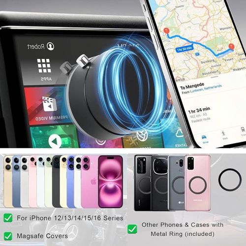 Foldable magnetic phone holder, double-sided rotating holder, portable phone holder with strong stability.