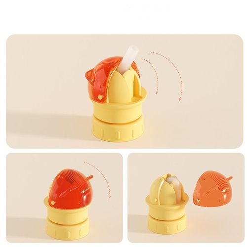 (2PCS 1SET)Portable Baby Cartoon Bottle Straw Kid Water Beverage Bottle Anti-choking Conversion Head With Straw Nozzle Cover