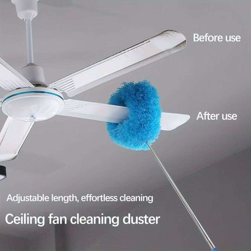 Ceiling fan cleaning duster, flexible telescopic rod dust brush, microfiber cleaning tool