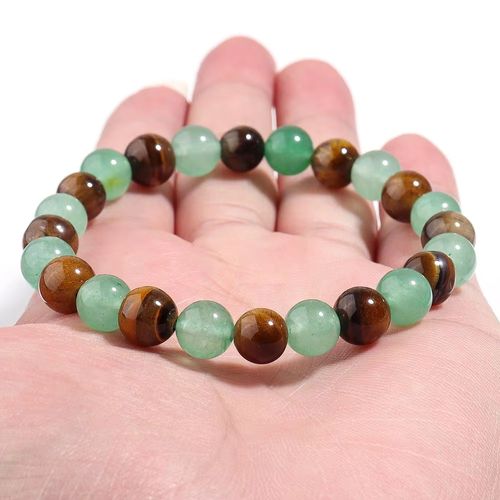 Money Wealth Success Bracelet Pure natural stone Green AventurineTiger Eye Attract Wealth Crystal Bracelet Prosperity Money Bracelet